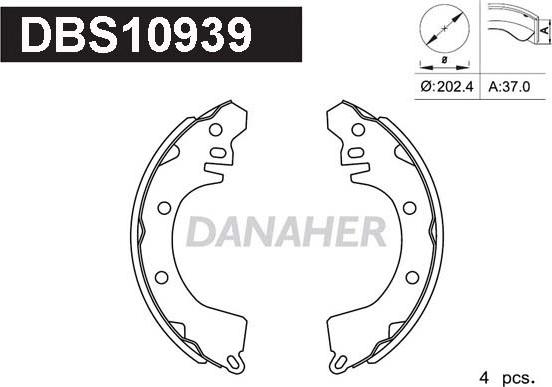 Danaher DBS10939 - Kit ganasce freno autozon.pro