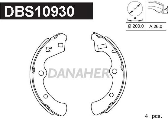 Danaher DBS10930 - Kit ganasce freno autozon.pro