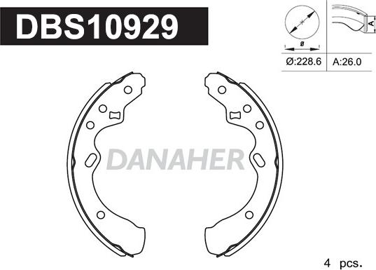 Danaher DBS10929 - Kit ganasce freno autozon.pro