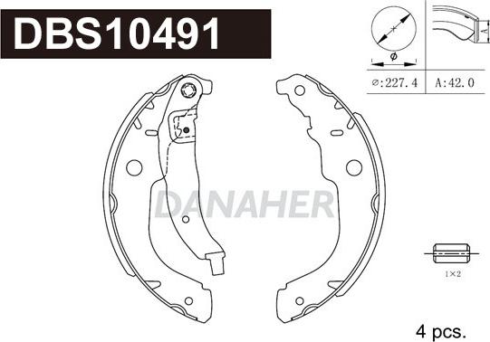 Danaher DBS10491 - Kit ganasce freno autozon.pro