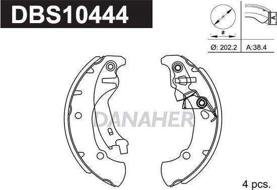 Danaher DBS10444 - Kit ganasce freno autozon.pro