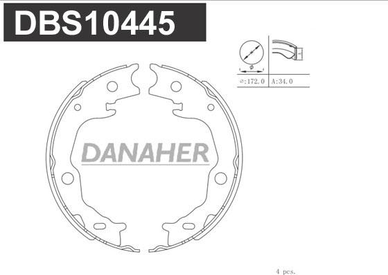 Danaher DBS10445 - Kit ganasce, Freno stazionamento autozon.pro