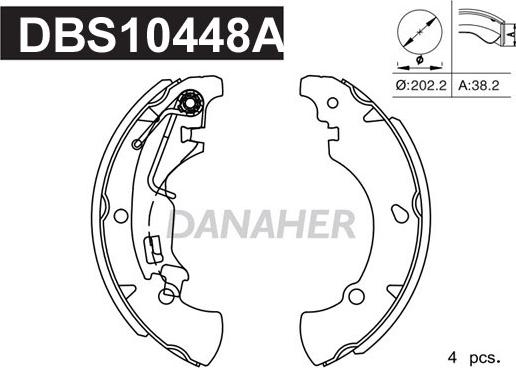 Danaher DBS10448A - Kit ganasce freno autozon.pro