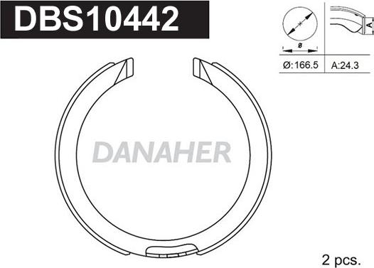 Danaher DBS10442 - Kit ganasce, Freno stazionamento autozon.pro