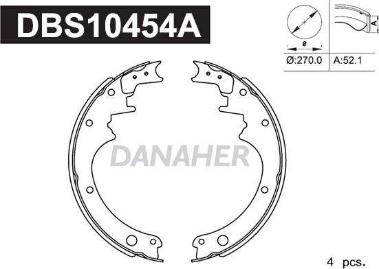 Danaher DBS10454A - Kit ganasce freno autozon.pro