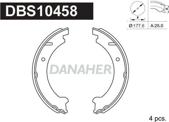 Danaher DBS10458 - Kit ganasce, Freno stazionamento autozon.pro