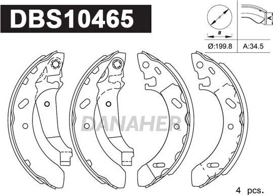 Danaher DBS10465 - Kit ganasce freno autozon.pro