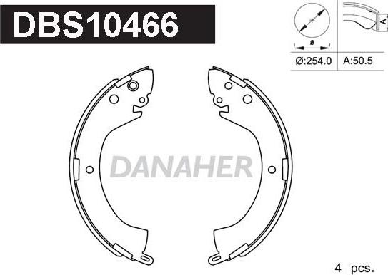 Danaher DBS10466 - Kit ganasce freno autozon.pro