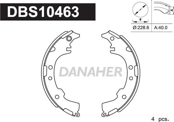 Danaher DBS10463 - Kit ganasce freno autozon.pro