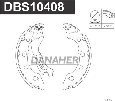 Danaher DBS10408 - Kit ganasce freno autozon.pro