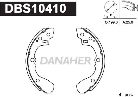 Danaher DBS10410 - Kit ganasce freno autozon.pro