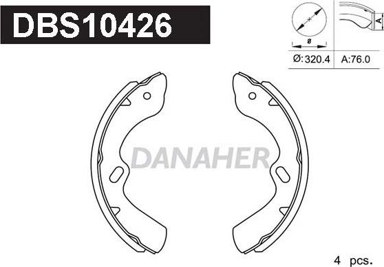 Danaher DBS10426 - Kit ganasce freno autozon.pro