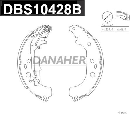 Danaher DBS10428B - Kit ganasce freno autozon.pro