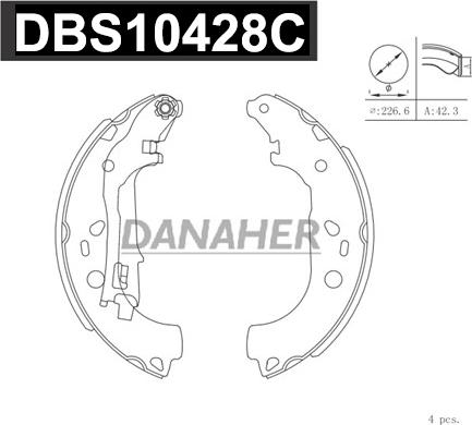 Danaher DBS10428C - Kit ganasce freno autozon.pro