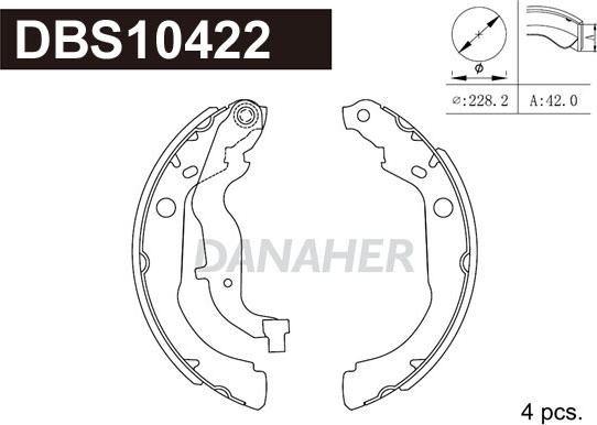 Danaher DBS10422 - Kit ganasce freno autozon.pro