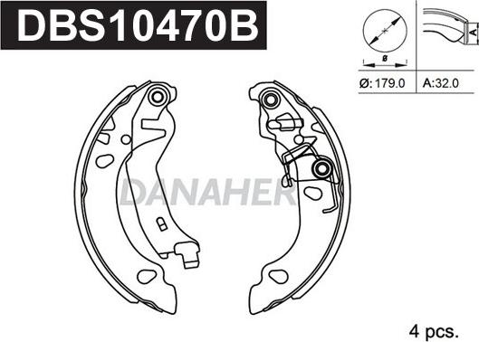 Danaher DBS10470B - Kit ganasce freno autozon.pro