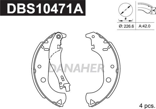 Danaher DBS10471A - Kit ganasce freno autozon.pro