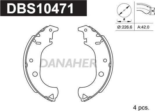 Danaher DBS10471 - Kit ganasce freno autozon.pro