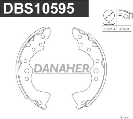 Danaher DBS10595 - Kit ganasce freno autozon.pro