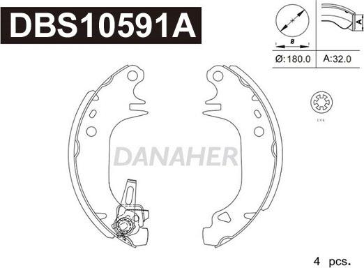 Danaher DBS10591A - Kit ganasce freno autozon.pro