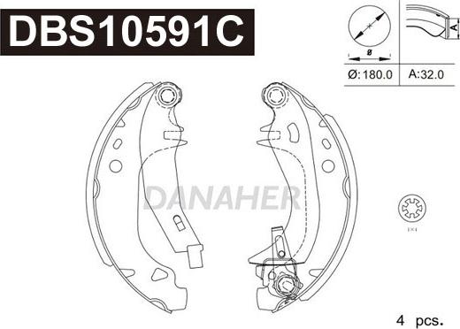 Danaher DBS10591C - Kit ganasce freno autozon.pro