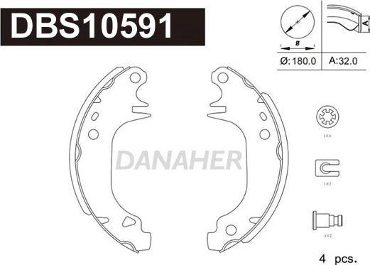 Danaher DBS10591 - Kit ganasce freno autozon.pro