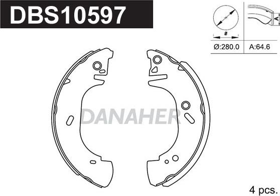 Danaher DBS10597 - Kit ganasce freno autozon.pro