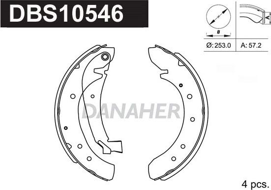 Danaher DBS10546 - Kit ganasce freno autozon.pro