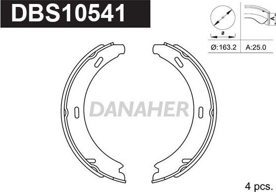 Danaher DBS10541 - Kit ganasce, Freno stazionamento autozon.pro