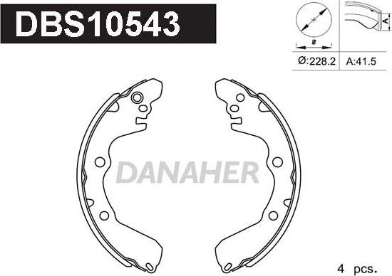 Danaher DBS10543 - Kit ganasce freno autozon.pro