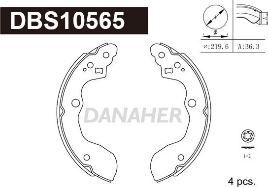 Danaher DBS10565 - Kit ganasce freno autozon.pro