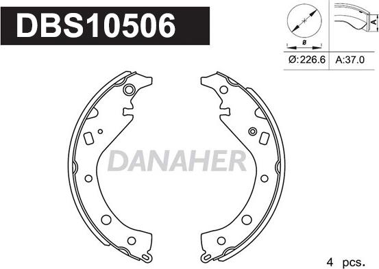 Danaher DBS10506 - Kit ganasce freno autozon.pro