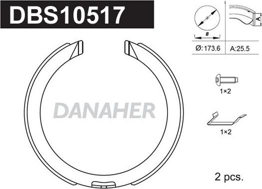 Danaher DBS10517 - Kit ganasce, Freno stazionamento autozon.pro