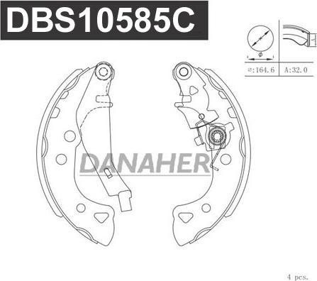 Danaher DBS10585C - Kit ganasce freno autozon.pro