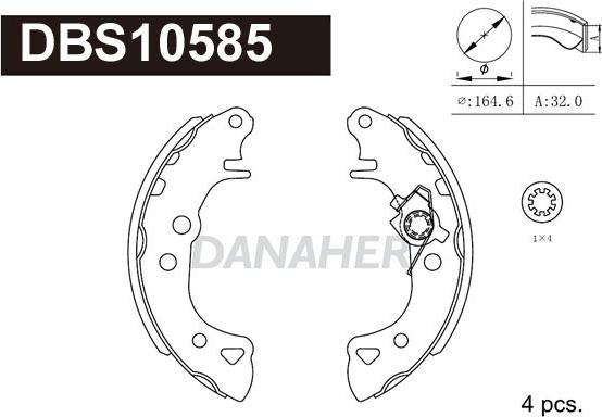 Danaher DBS10585 - Kit ganasce freno autozon.pro