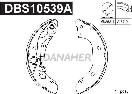 Danaher DBS10539A - Kit ganasce freno autozon.pro