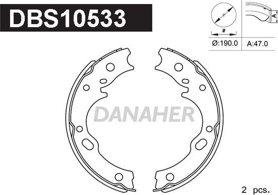 Danaher DBS10533 - Kit ganasce, Freno stazionamento autozon.pro