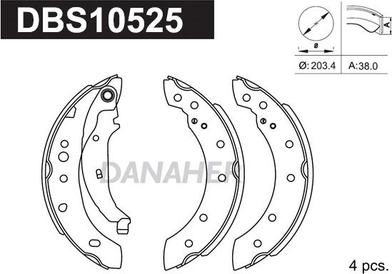 Danaher DBS10525 - Kit ganasce freno autozon.pro