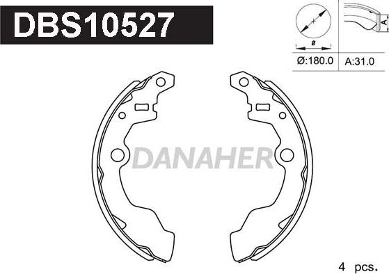 Danaher DBS10527 - Kit ganasce freno autozon.pro