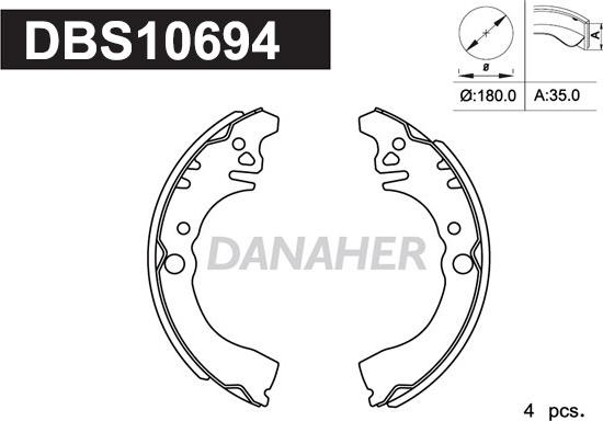 Danaher DBS10694 - Kit ganasce freno autozon.pro