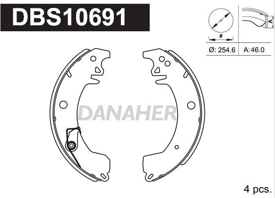 Danaher DBS10691 - Kit ganasce freno autozon.pro