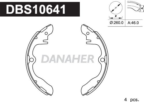 Danaher DBS10641 - Kit ganasce freno autozon.pro