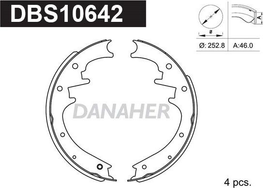 Danaher DBS10642 - Kit ganasce freno autozon.pro