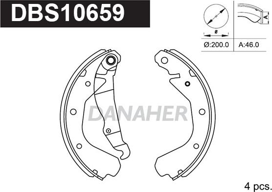 Danaher DBS10659 - Kit ganasce freno autozon.pro