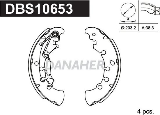 Danaher DBS10653 - Kit ganasce freno autozon.pro