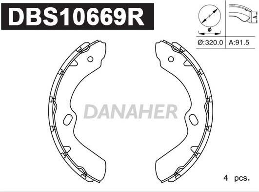 Danaher DBS10669R - Kit ganasce freno autozon.pro