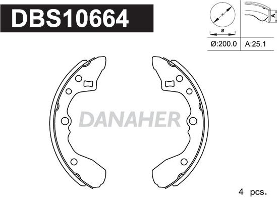 Danaher DBS10664 - Kit ganasce freno autozon.pro