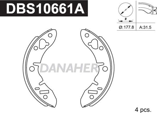 Danaher DBS10661A - Kit ganasce freno autozon.pro