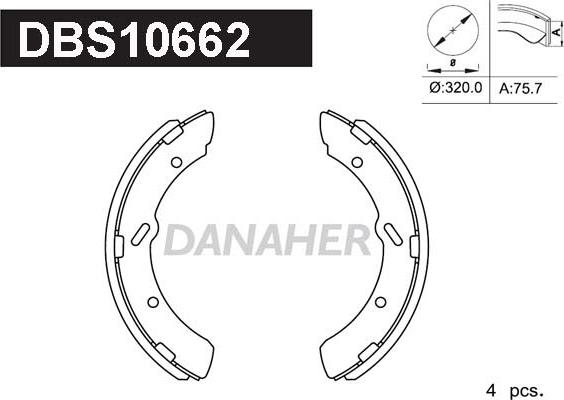 Danaher DBS10662 - Kit ganasce freno autozon.pro