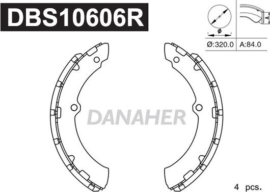 Danaher DBS10606R - Kit ganasce freno autozon.pro